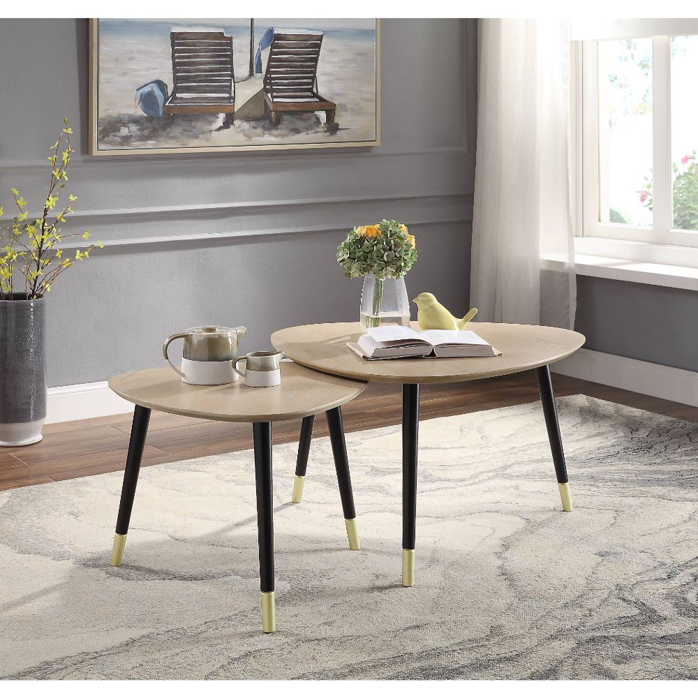 Allison Natural & Black Coffee Table Model 83230 By ACME Furniture