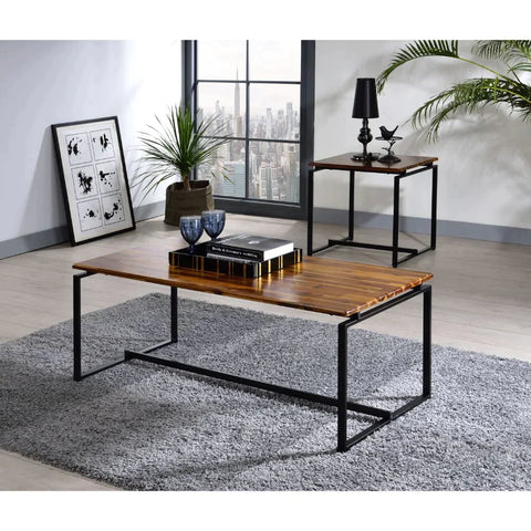 Jurgen Oak & Black Coffee Table Model 83240 By ACME Furniture