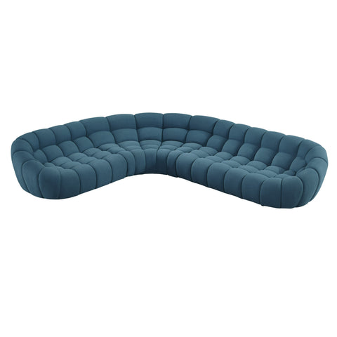 Divani Casa Yolonda Dark Teal Fabric Sectional Sofa Model VGEV-2126B-TEAL-SECT