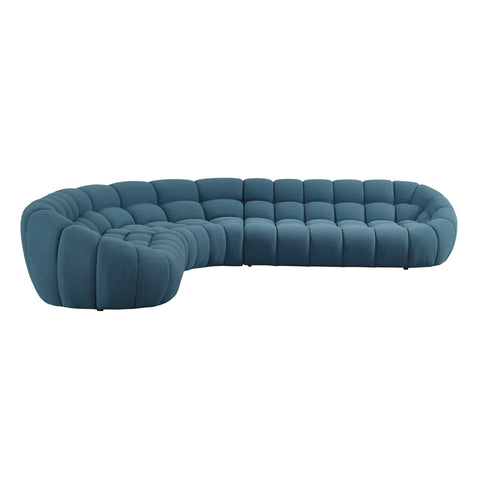 Divani Casa Yolonda Dark Teal Fabric Sectional Sofa Model VGEV-2126B-TEAL-SECT