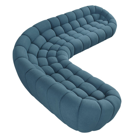 Divani Casa Yolonda Dark Teal Fabric Sectional Sofa Model VGEV-2126B-TEAL-SECT