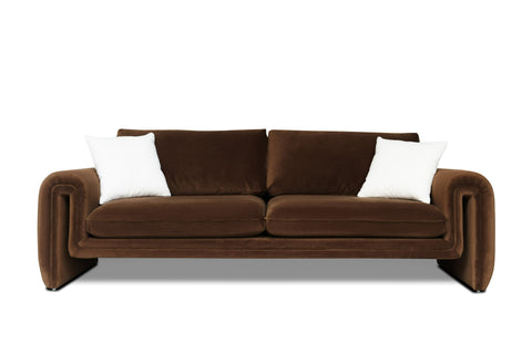 Divani Casa Bentley Modern Brown Velvet Sofa Set Model VGAH-AG146-SET-BRN