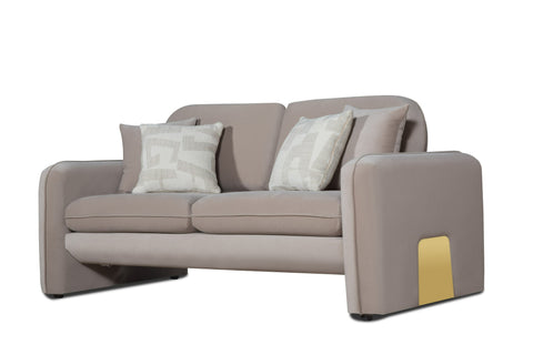 Divani Casa Gaston Modern Taupe Velvet Loveseat Model VGAH-AG1648-2-TPE