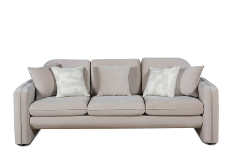 Divani Casa Gaston Modern Taupe Velvet Sofa