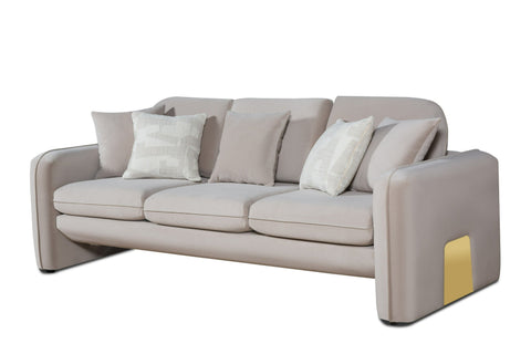 Divani Casa Gaston Modern Taupe Velvet Sofa