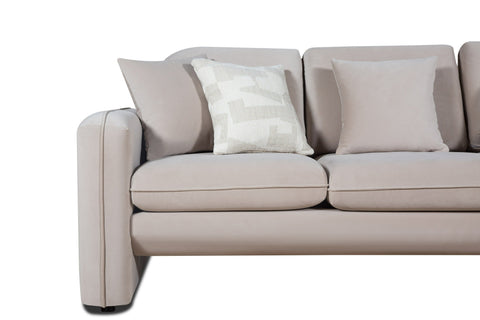 Divani Casa Gaston Modern Taupe Velvet Sofa