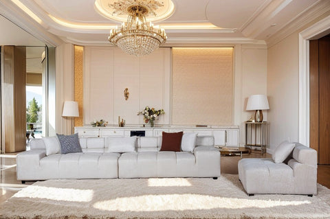 Divani Casa Rhonda Modern Beige Fabric Modular Sectional Sofa Model VGAH-SF2037-BGE