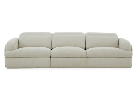 Divani Casa Ambler Modern Off White Fabric Sofa With 2 Power Recliners Model VGKV-KM.6629-SOFA-LINEN