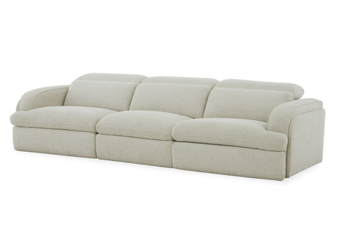 Divani Casa Ambler Modern Off White Fabric Sofa With 2 Power Recliners Model VGKV-KM.6629-SOFA-LINEN