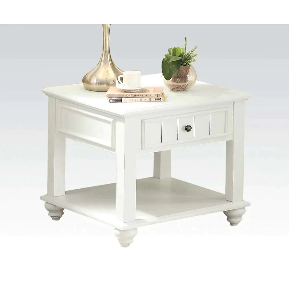Natesa White Washed End Table Model 83327 By ACME Furniture
