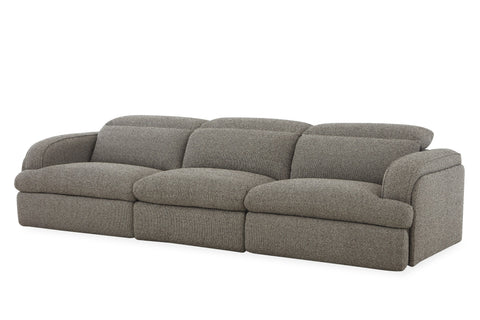 Divani Casa Ambler Modern Brown Fabric Sofa With 2 Power Recliners Model VGKV-KM.6629-SOFA-EARTH