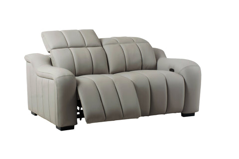 Divani Casa Paddy Modern Grey Leather Sofa With 2 Recliners Model VGMB-MB-R352-GRY