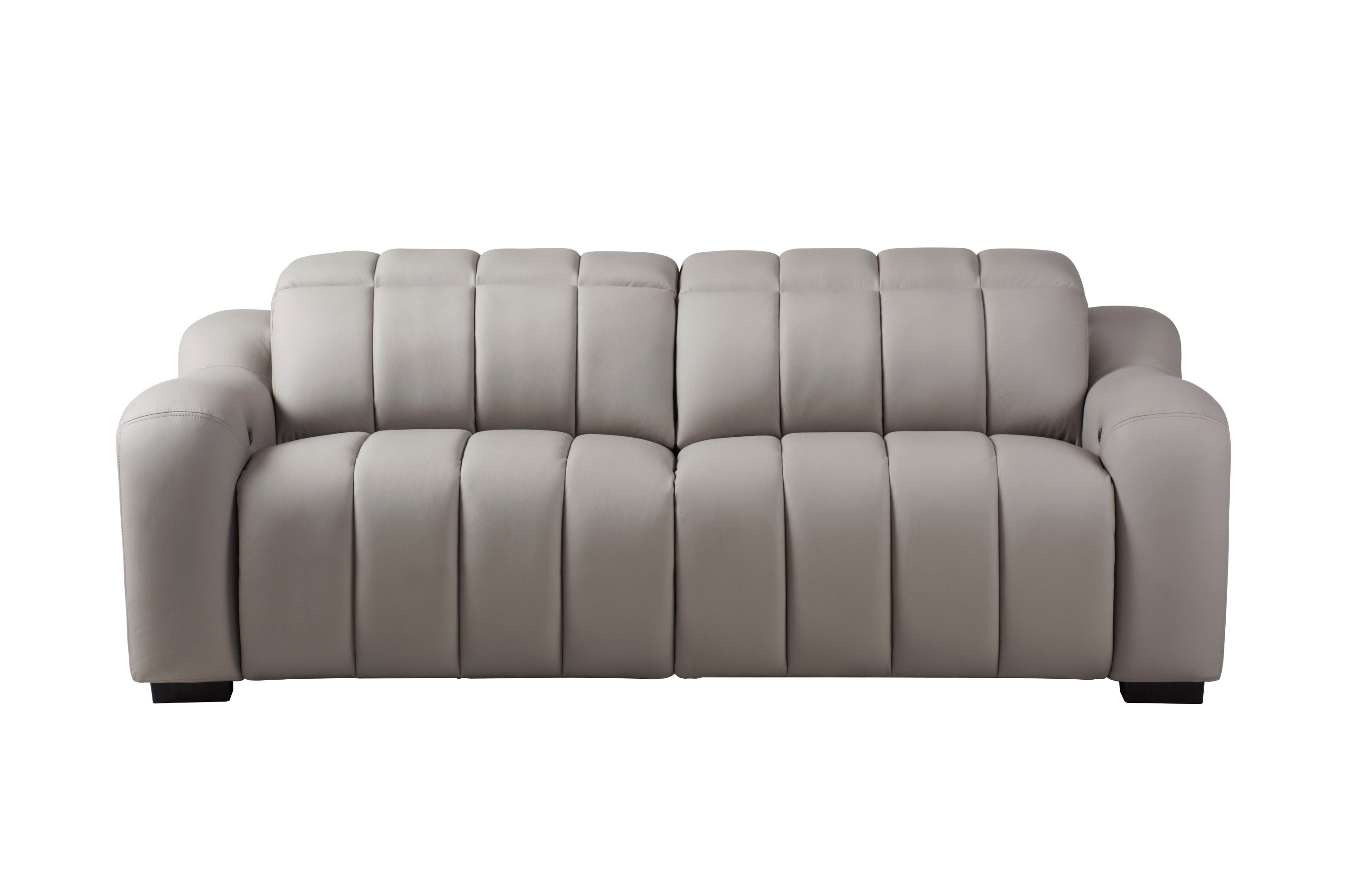Divani Casa Paddy Modern Grey Leather Sofa With 2 Recliners Model VGMB-MB-R352-GRY