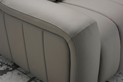 Divani Casa Paddy Modern Grey Leather Sofa With 2 Recliners Model VGMB-MB-R352-GRY