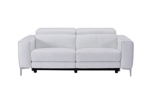 Divani Casa Chignik Modern White Leather Sofa With 2 Recliners Model VGMB-MB-R318-P2-WHT