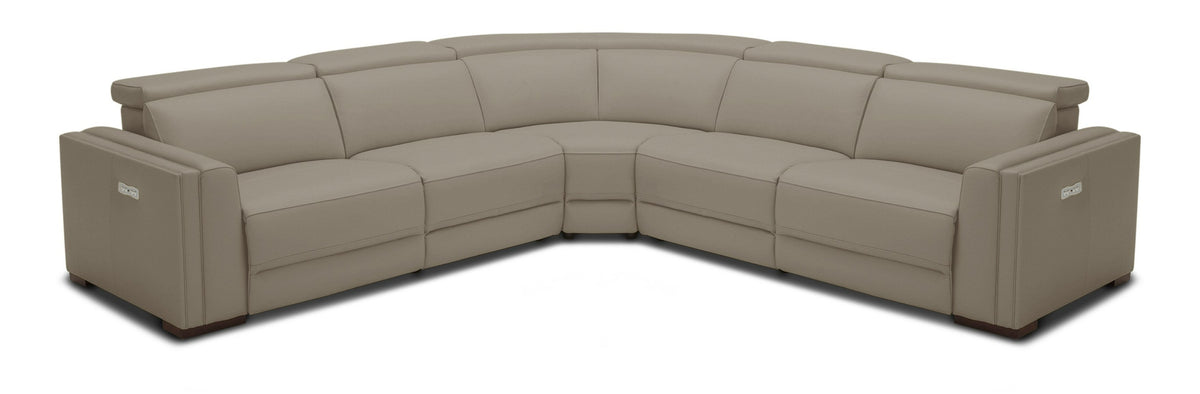 Modrest Frazier Modern Tan Leather Sectional Sofa With 3 Recliners Model VGKV-KM.268H-TAN