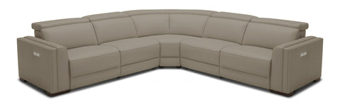 Modrest Frazier Modern Tan Leather Sectional Sofa With 3 Recliners Model VGKV-KM.268H-TAN