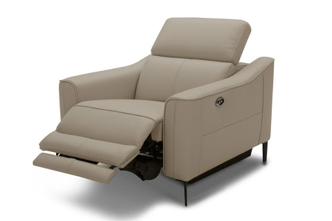 Divani Casa Eden Modern Taupe Leather Recliner Chair Model VGKV-KM.5012-CHR-SAND
