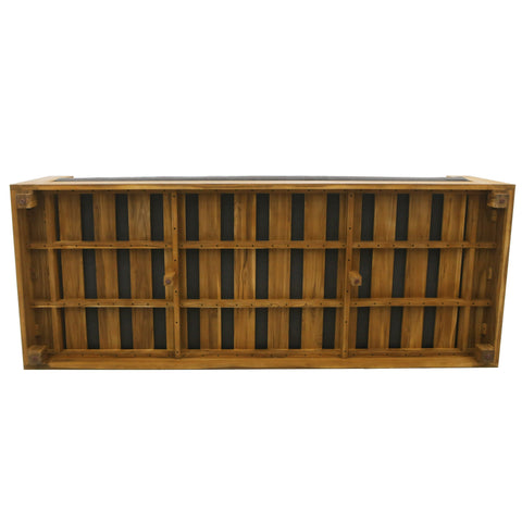 Renava Santorini Outdoor Grey Olefin Fabric and Natural Teak Sofa