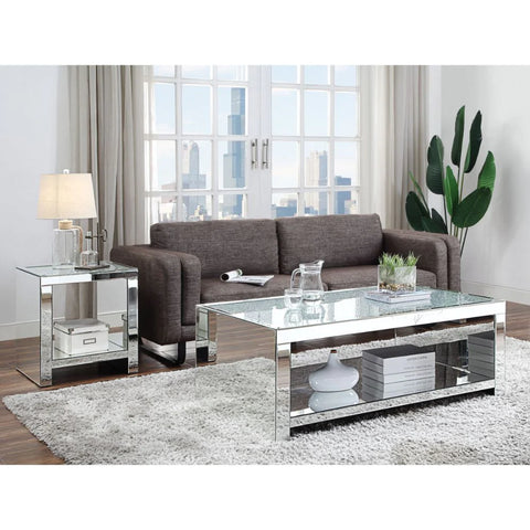 Malish Mirrored End Table Model 83582 By ACME Furniture