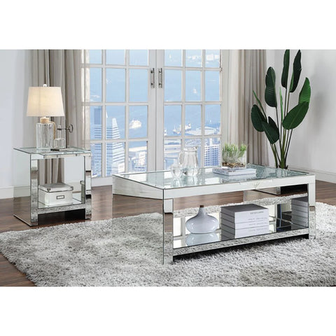 Malish Mirrored End Table Model 83582 By ACME Furniture