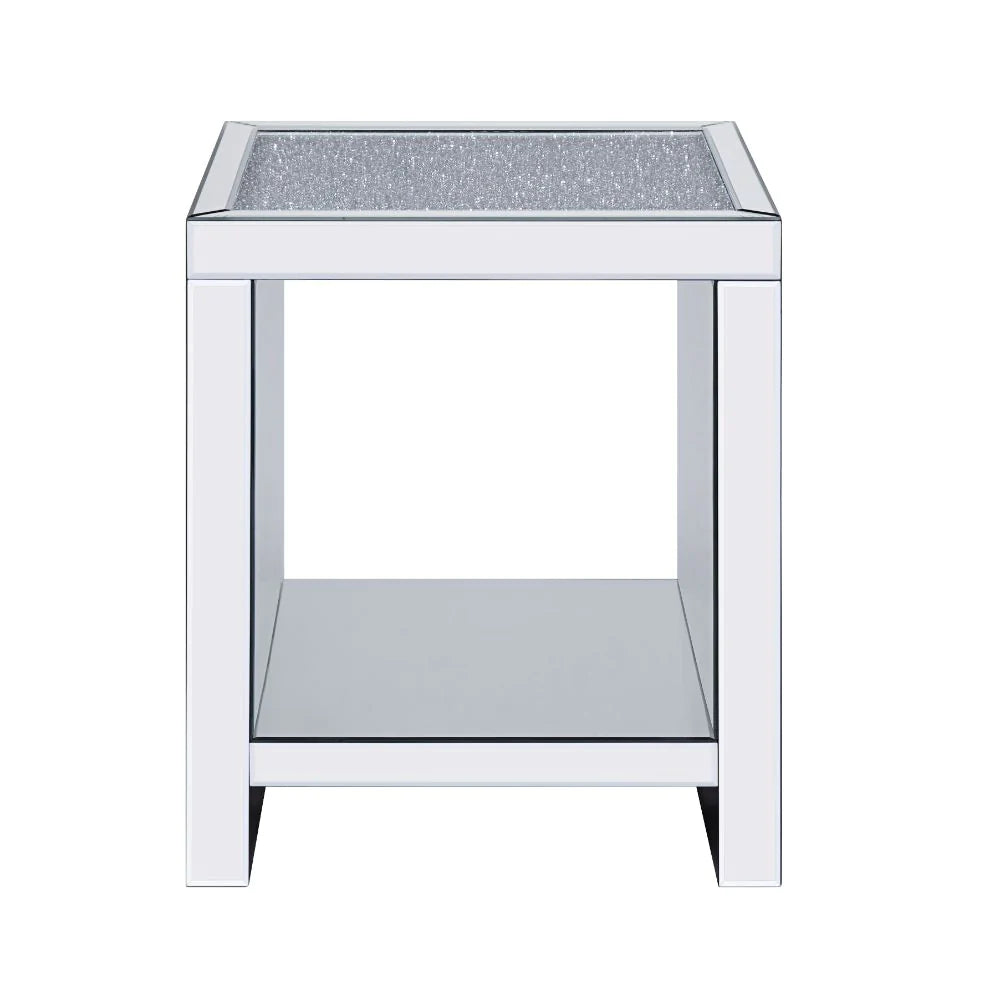 Malish Mirrored End Table Model 83582 By ACME Furniture