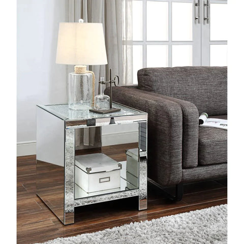 Malish Mirrored End Table Model 83582 By ACME Furniture