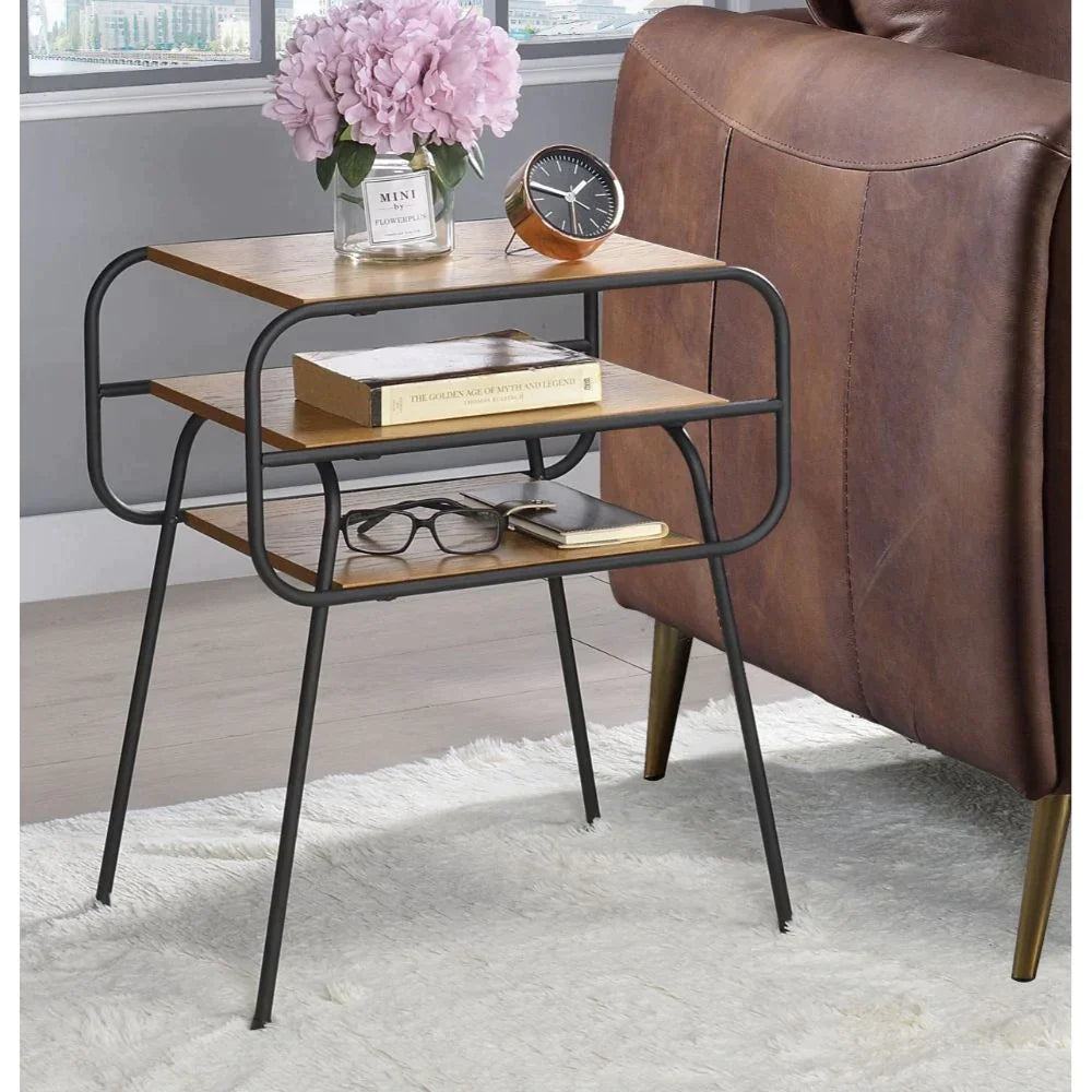 Kaseko Oak & Black Accent Table Model 83870 By ACME Furniture