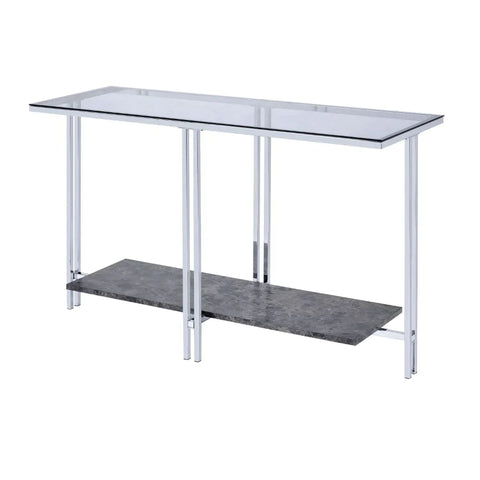 Liddell Chrome & Glass Accent Table Model 83929 By ACME Furniture