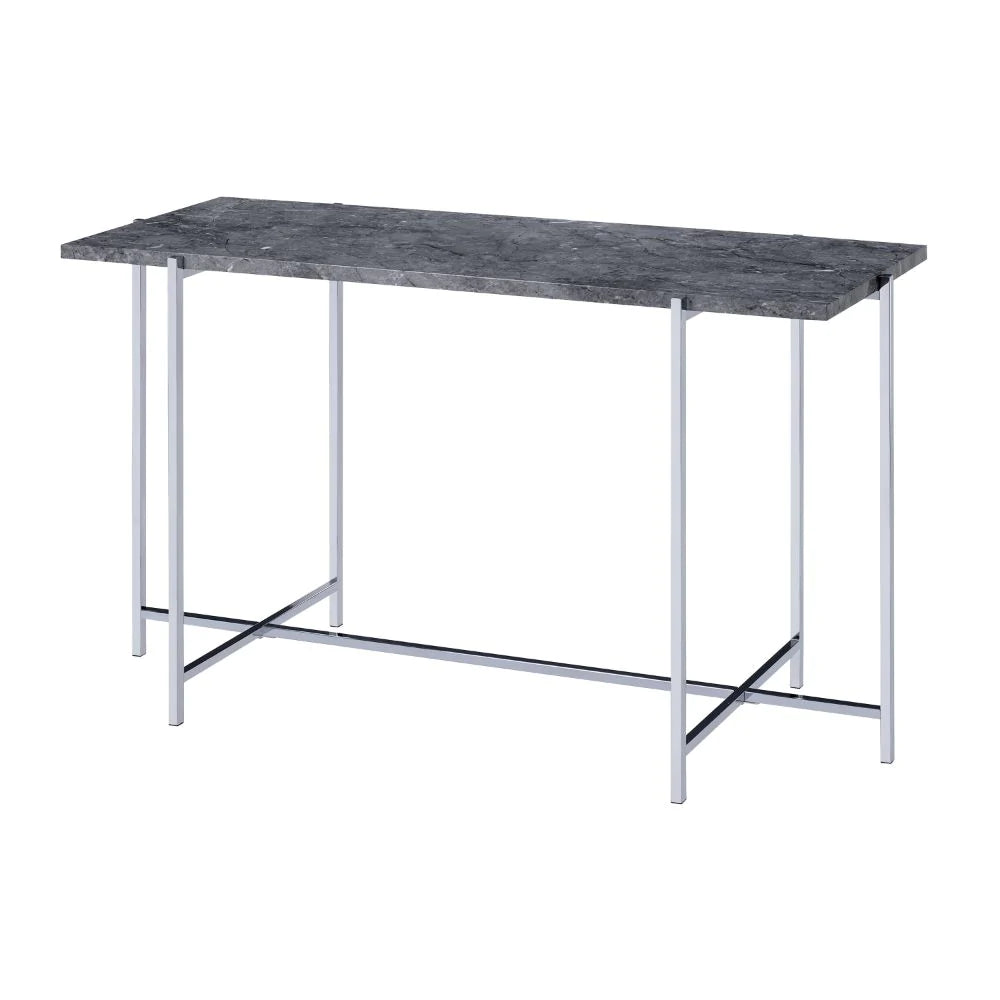 Adelae Faux Marble & Chrome Accent Table Model 83939 By ACME Furniture
