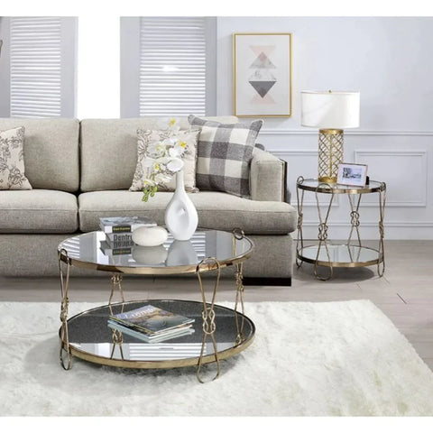 Zekera Champagne & Mirrored Coffee Table Model 83940 By ACME Furniture