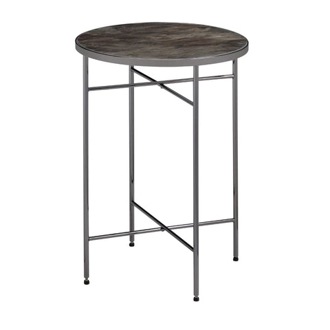 Bage Glass & Black Nickel Accent Table Model 83959 By ACME Furniture