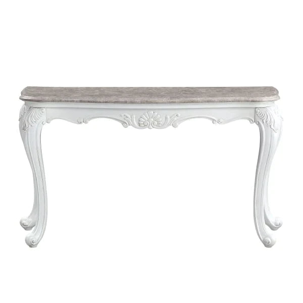 Ciddrenar Marble Top & White Finish Accent Table Model 84313 By ACME Furniture