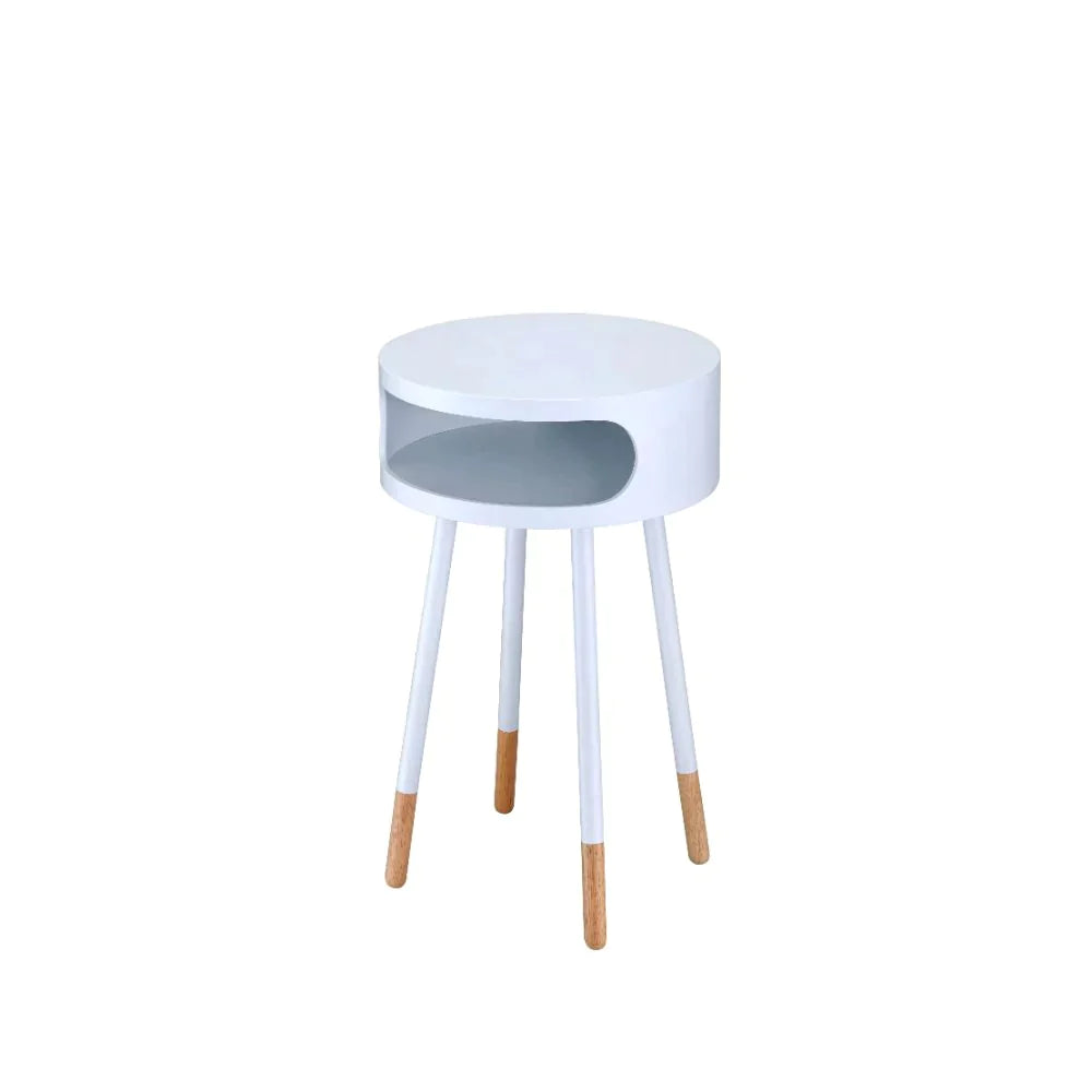 Sonria White & Natural End Table Model 84445 By ACME Furniture