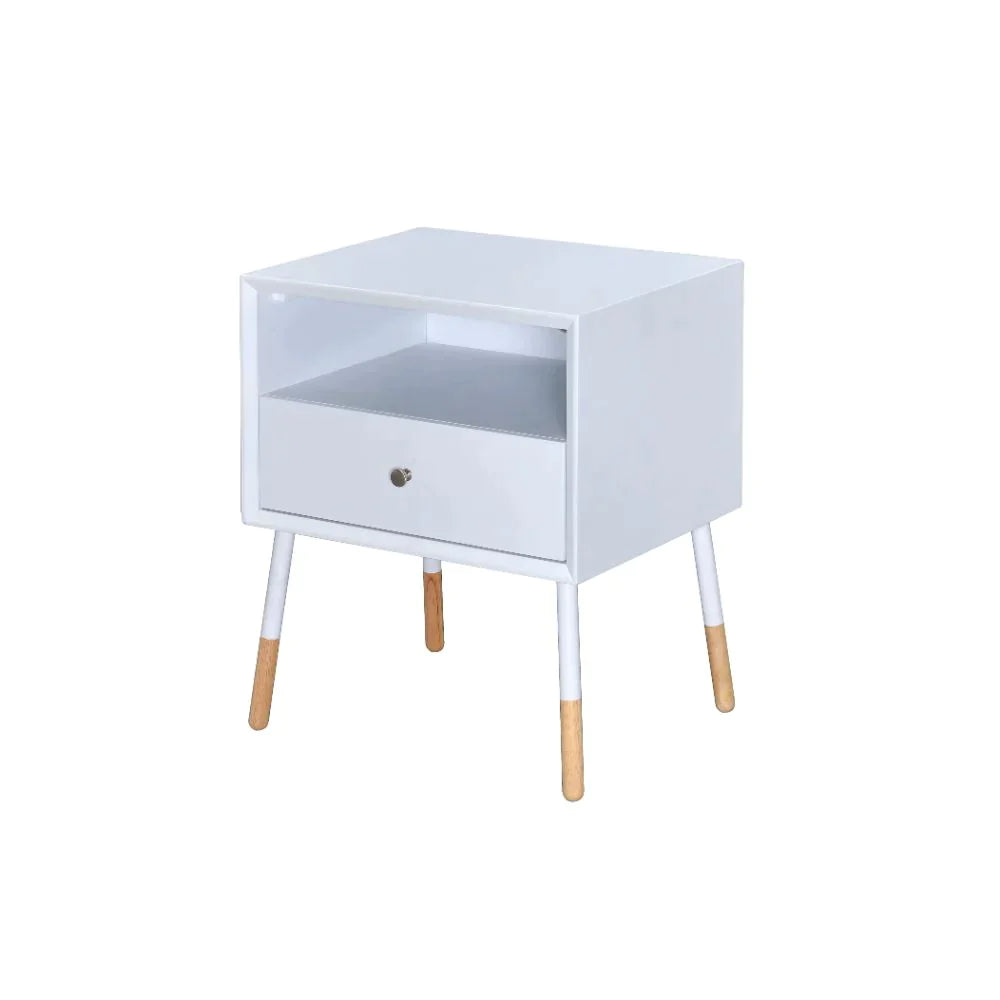 Sonria II White & Natural End Table Model 84450 By ACME Furniture