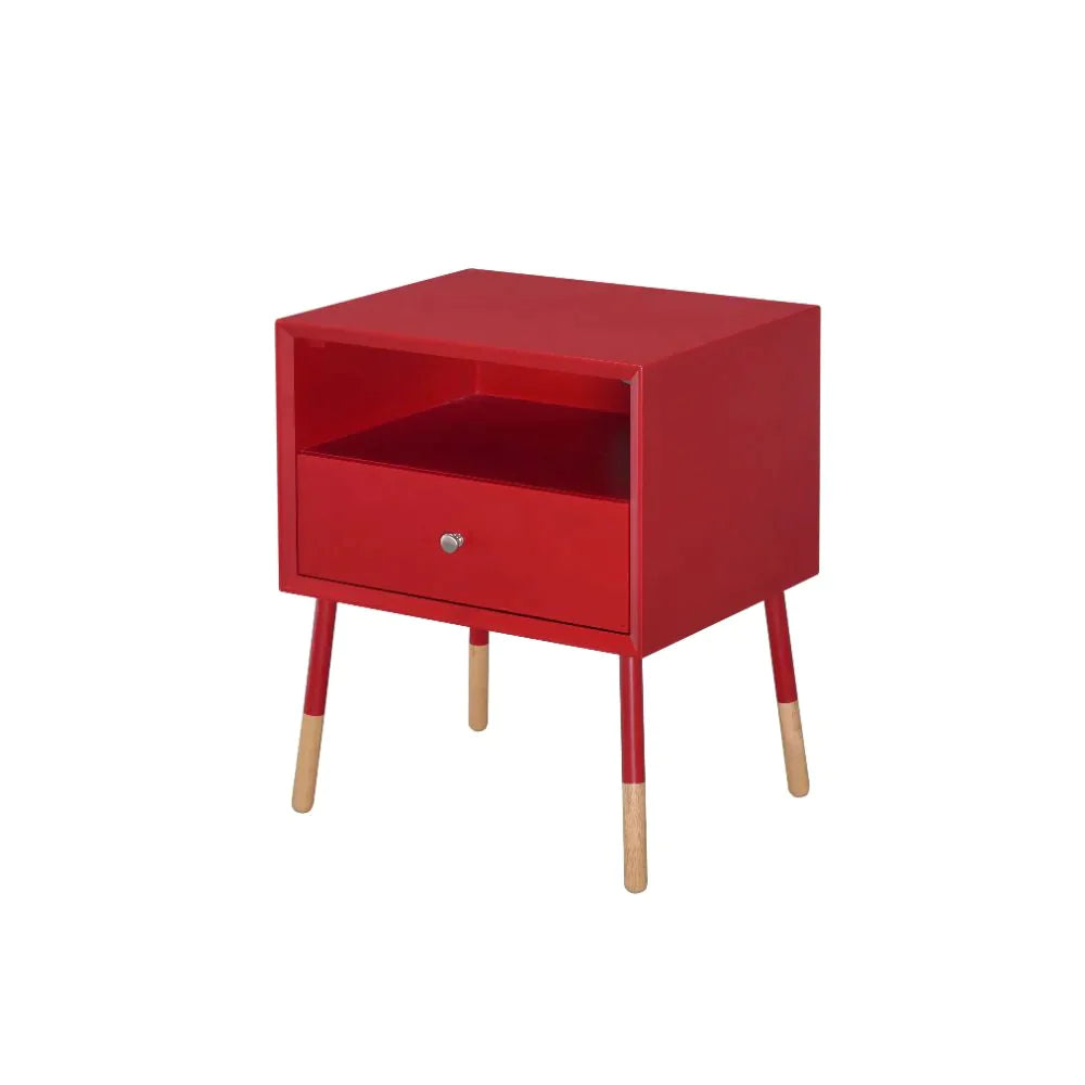 Sonria II Red & Natural End Table Model 84451 By ACME Furniture