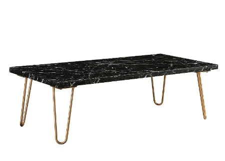 Telestis Black Marble & Gold Coffee Table Model 84515 By ACME Furniture