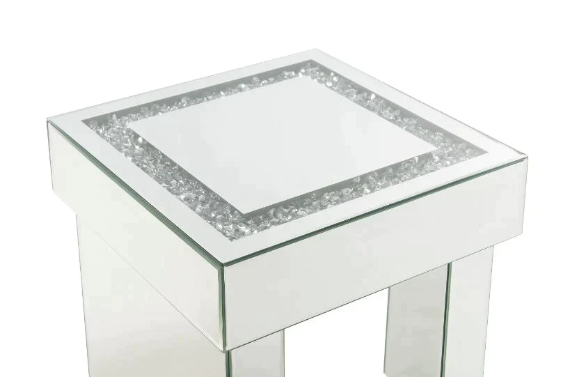 Noralie Mirrored & Faux Diamonds End Table Model 84702 By ACME Furniture