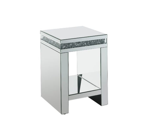 ACME Noralie Mirrored & Faux Diamonds Noralie End Table Model 84717