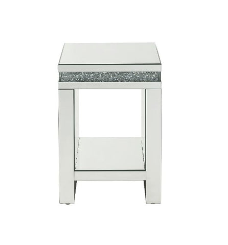 ACME Noralie Mirrored & Faux Diamonds Noralie End Table Model 84717