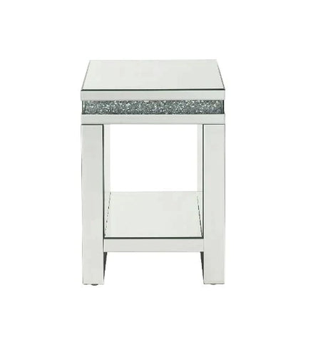 Noralie Mirrored & Faux Diamonds End Table Model 84717 By ACME Furniture