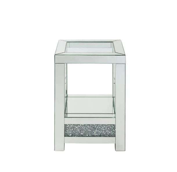 Noralie Mirrored & Faux Diamonds End Table Model 84722 By ACME Furniture