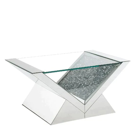 Noralie Clear Glass, Mirrored & Faux Diamonds Coffee Table Model 84725 By ACME Furniture