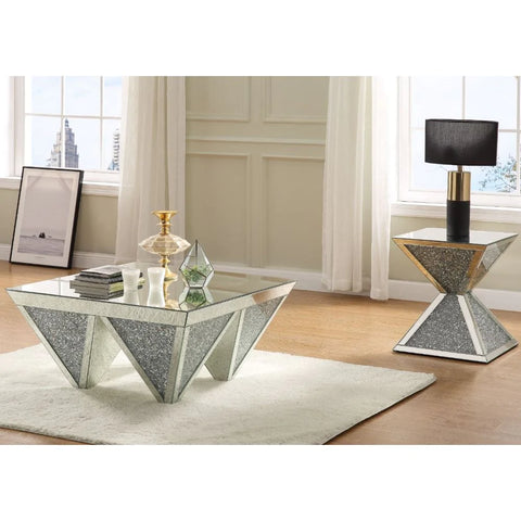 Noralie Mirrored & Faux Diamonds Coffee Table Model 84900 By ACME Furniture