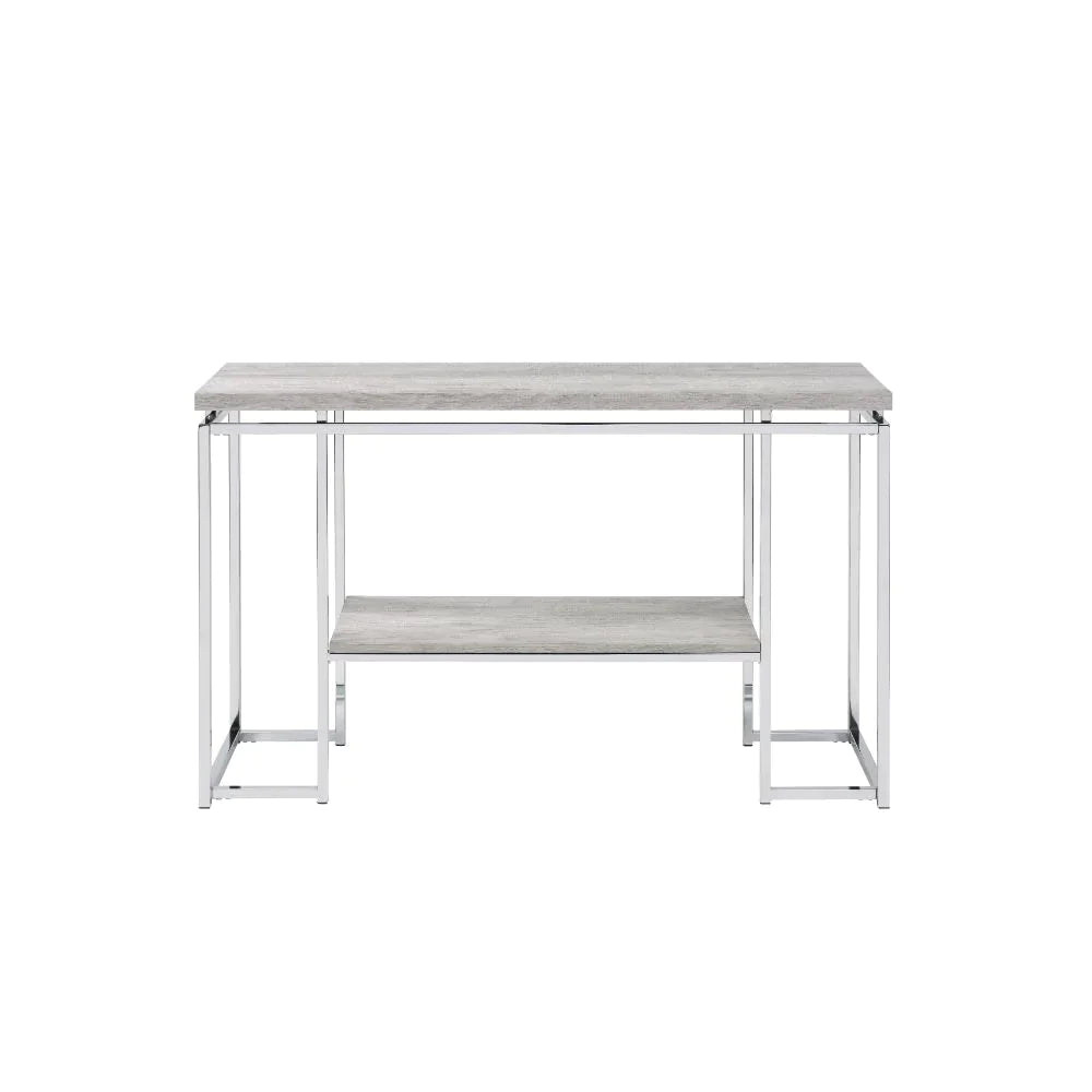 Chafik Natural Oak & Chrome Accent Table Model 85373 By ACME Furniture