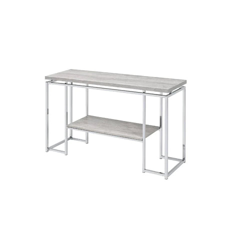 Chafik Natural Oak & Chrome Accent Table Model 85373 By ACME Furniture