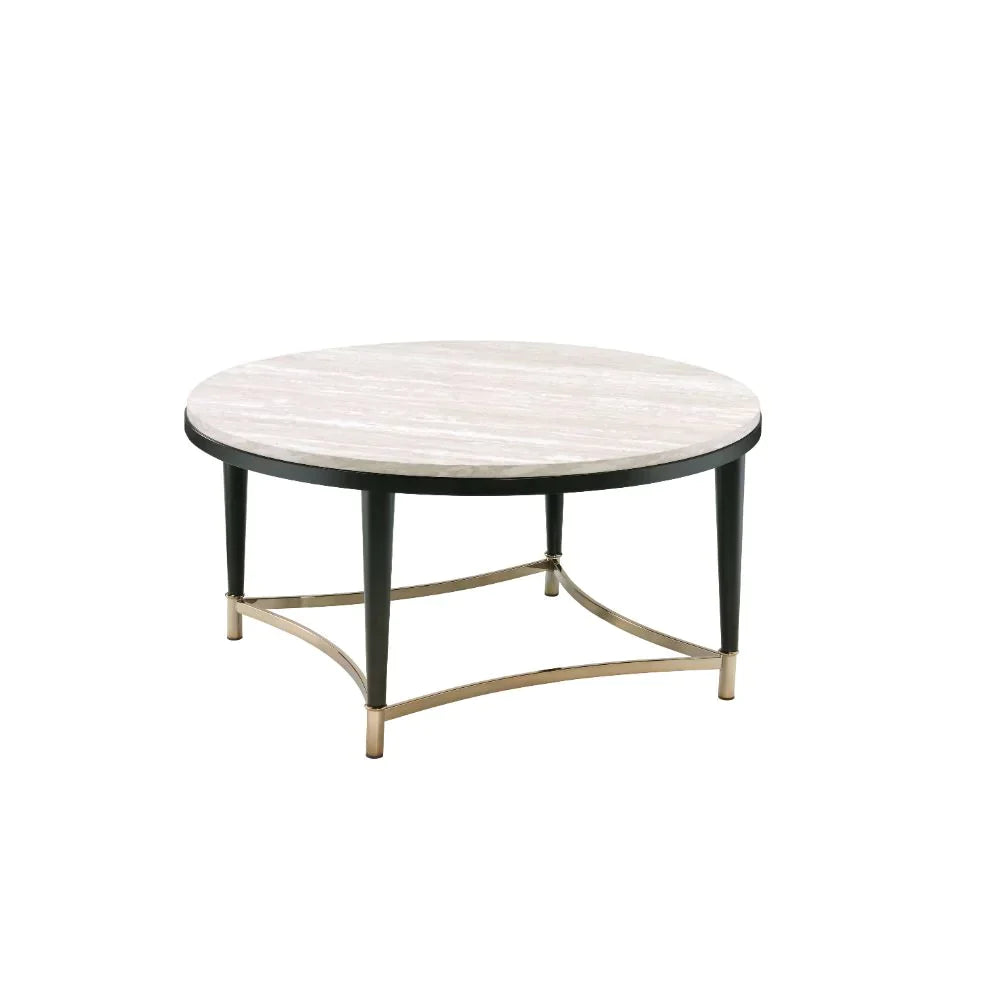 Ayser White Washed & Black Coffee Table Model 85380 By ACME Furniture
