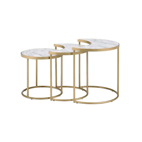 Anpay Faux Marble & Gold Coffee Table Model 85390 By ACME Furniture