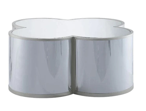 Clover Silver & Champagne Finish Coffee Table Model 85395 By ACME Furniture