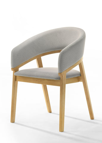 Modrest Truman Mid Century Modern Grey & Natural Oak Dining Chair Model VGMA-MI-1240-2-NAT